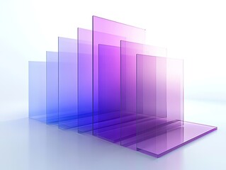 Abstract Minimalist Background with Transparent Violet and Blue Rectangles in Step Formation