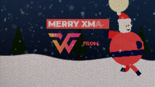Knit Sweater Santa Running Snow Logo Reveal 82 1:1 16:9 9:16