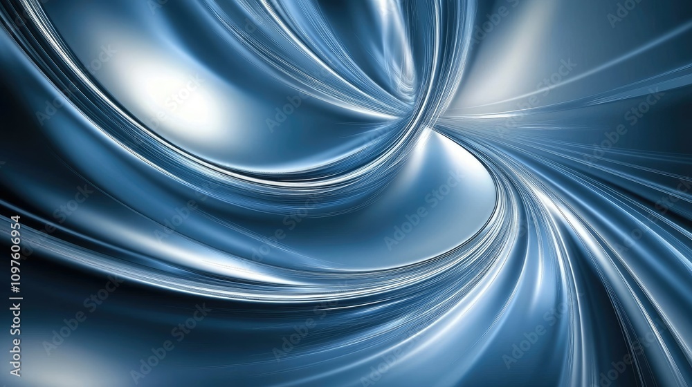 Poster A smooth, futuristic motion swirl of lines and shapes, creating a vibrant, abstract background ideal for tech and business advertisements.