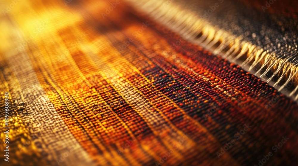 Poster high-resolution image of handwoven fabric with complex patterns, captured in full hd, showcasing the