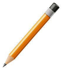 Iconic pencil with sharp tip isolated on transparent background