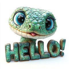 Fototapeta premium Green Snake as a Symbol of New Year 2025