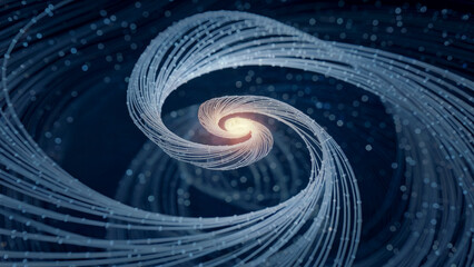 Fiber optic cable installation process technology lab digital visuals abstract environment close-up viewpoint