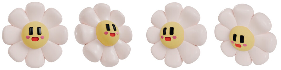 Cute Flower Character 3D Isolated