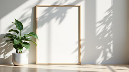 Fototapeta premium Minimal Desktop with Inspirational Quote and Soft Light Shadows