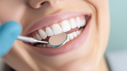 Fototapeta premium Dental checkup procedures dental clinic health care calm environment close-up view oral hygiene awareness