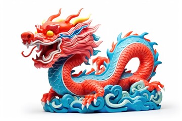 Dragon white background representation celebration.