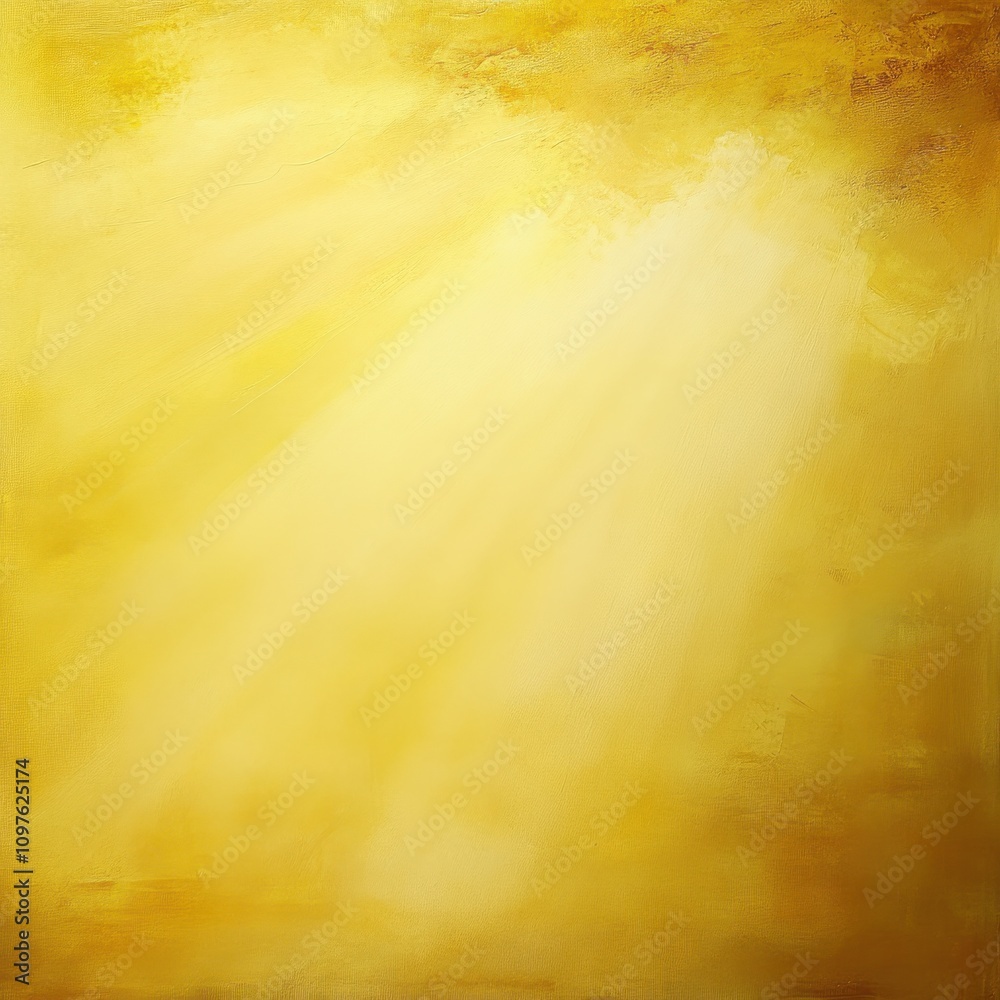 Poster A serene soft yellow background with light rays illuminating the surface, suggesting a warm and tranquil ambiance