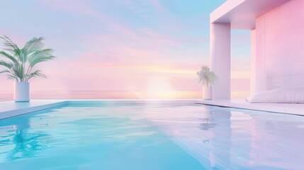 A tranquil pool in a beautifully decorated and clean studio setting