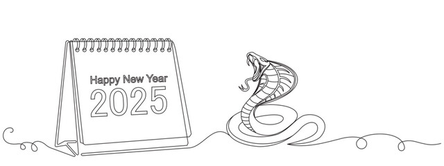 illustration of the snake zodiac calendar for 2025