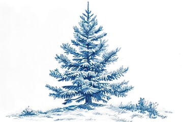 Antique of christmas tree drawing sketch plant.