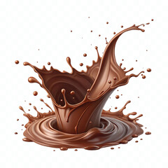 abstract 3d chocolate splash waves with drops png design