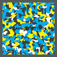Camouflage seamless pattern, abstract shapes and texture background