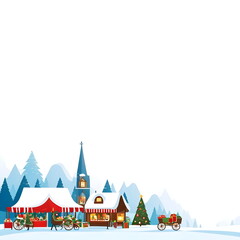 Obraz premium Backdrop with winter town