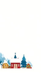 Backdrop with winter town