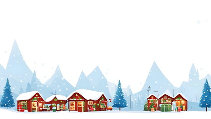 Backdrop with winter town