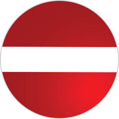 Latvia Round Flag Icon Vector