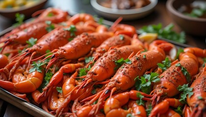 Festive Crayfish Party with Friends and Delicious Food