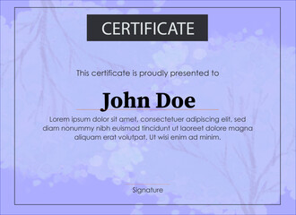 Elegant Purple Certificate Design Template with Modern 
 and Japanese Touch
