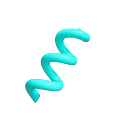3d spiral spring isolated in transparent background