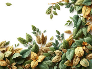 Fototapeta premium Nature-inspired leaf patterns seamless pattern, green patterns, fall decor, botanical prints, organic textures