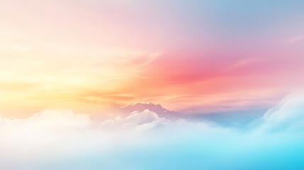 Radiant sunbeams piercing through a colorful cloudscape, breathtaking view of nature's majesty