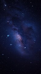 Night sky with countless twinkling stars and planets, celestial body, space, astronomy, galaxies