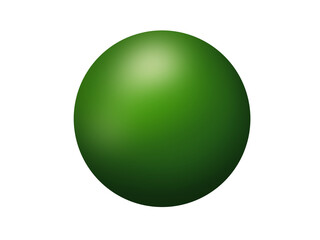 3D green circle shape, illustration without background. Object for use in various graphic design works.
