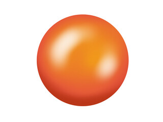 Shiny 3D orange ball. Circle shape, illustration without background. Object for use in various graphic design works.