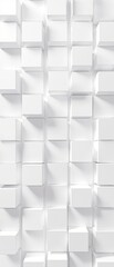 Fototapeta premium Randomly placed white cube boxes in a pattern, design, modern, creative