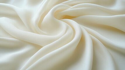 Obraz premium A white fabric with a wave pattern. The fabric is smooth and silky. The wave pattern is subtle and elegant