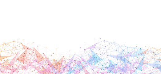 Geometric connected background. Connecting dots and lines. Global network connection. Banner template for technology.