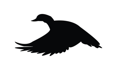 Flying Duck Silhouette Design  And Vector Illustration. 