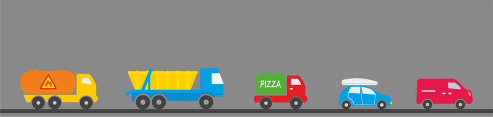 group of cars, street.eps