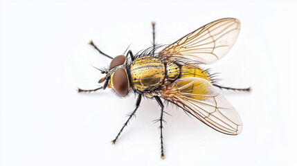 Fototapeta premium illustration of housefly showcasing its detailed features, including its wings, eyes, and body structure, highlighting its unique anatomy and textures