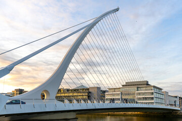 Samuel Beckett Bridge across the River Liffey in Dublin, Ireland