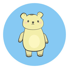 funny polar bear on a blue background