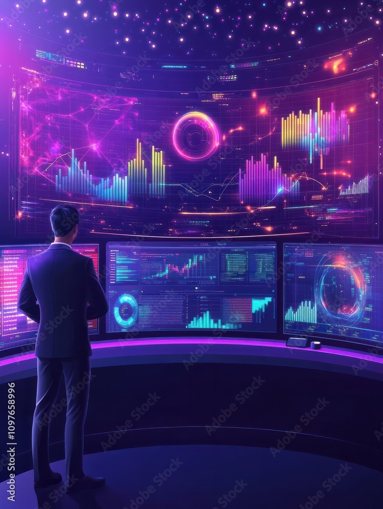 Poster software engineer, statistician, visualizer and analyst working on a project. big data conference, b