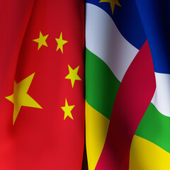 Waving Flags Of China And Central African Republic