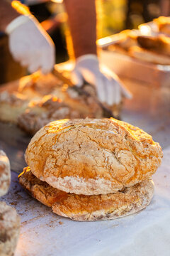 Pile of camp oven johnny cooked damper bread