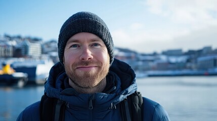 Scandinavian journalist reporting on renewable energy projects in Oslo, Norway
