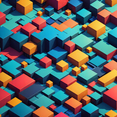 Obraz premium a close up of a bunch of colorful cubes on a blue surface