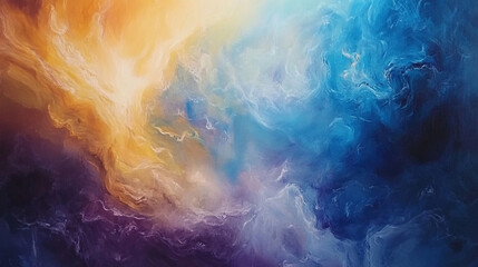 Ethereal abstract painting featuring a swirling blend of vivid and muted colors creating a sense of movement and chaos evoking feelings of energy freedom and the beauty within disorder