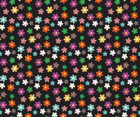 Hand drawn cute daisies seamless pattern. Wallpaper, textile, clothing designs for children's room.