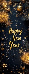 Fototapeta premium Illuminated 2025 Happy New Year Artwork
