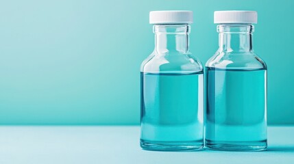 Scientific water experiment with transparent fluids studio photography modern close-up chemistry