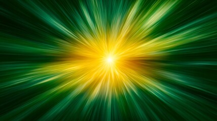 Obraz premium A vibrant explosion of yellow and green light creates an energetic and dynamic visual effect, perfect for backgrounds, digital designs, or promotional materials where vitality is emphasized,