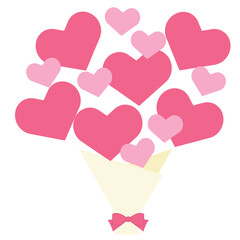 たくさんのハートで作った花束