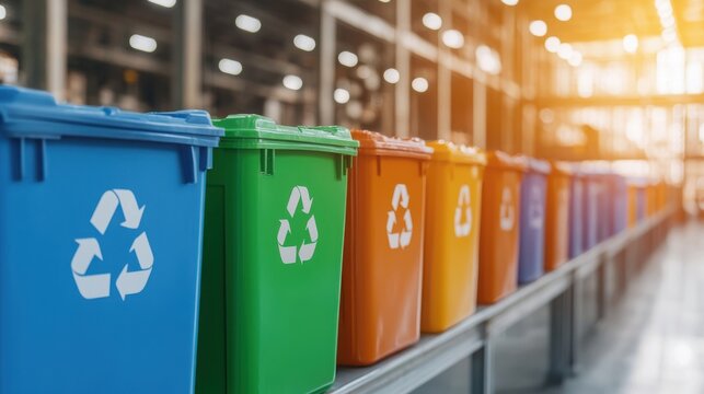 Efficient recycling center organizing materials urban environment industry