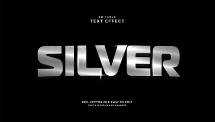 Chrome silver editable text effect  3D text style